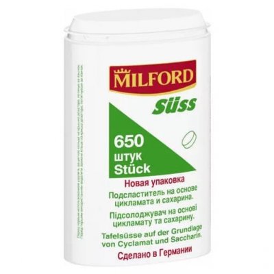 Купить milford (милфорд) заменитель сахара зюсс, таблетки, 650 шт в Семенове