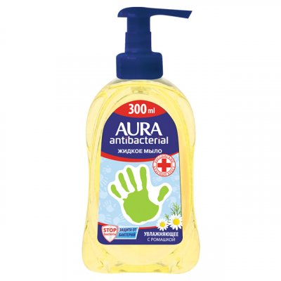 Купить aura (аура) мыло жидкое антибактериальное с ромашкой, 300мл в Семенове