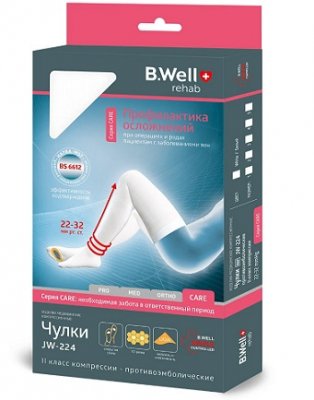 Купить b.well (би велл) чулки jw-224 противоэмболические 22-32мм 2 класс компрессии размер 3 белый в Семенове