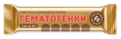 Купить гематоген в шоколадной глазури 10г, 5шт бад в Семенове