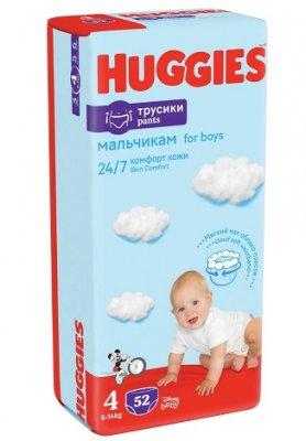 Купить huggies (хаггис) трусики 4 для мальчиков, 9-14кг 52 шт в Семенове