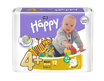 Купить bella baby happy (белла) подгузники 4+ макси+ 9-20кг 12 шт в Семенове
