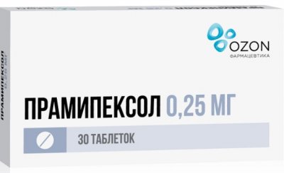 Купить прамипексол, таблетки 0,25мг, 30 шт в Семенове