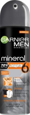 Купить garnier men mineral (гарньер) дезодорант мужской защита 6 спрей 150мл в Семенове