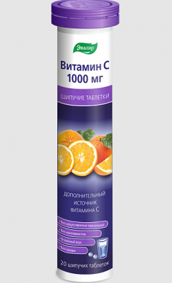 Купить витамин с 1000мг эвалар, таблетки шипучие 3,5г, 20 шт бад в Семенове