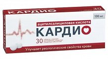 Купить ацетилсалициловая кислота кардио, таблетки кишечнорастворимые, покрытые пленочной оболочкой 100мг, 30 шт в Семенове