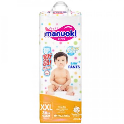 Купить manuoki (мануоки) подгузники-трусики детские, размер xxl 15+ кг, 36 шт в Семенове