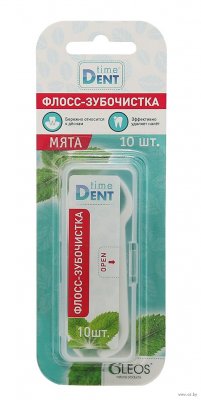 Купить таймдент (timedent) флосс-зубочистки мята 10 шт в Семенове
