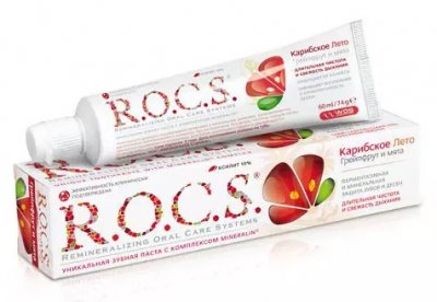 Купить рокс (r.o.c.s) зубная паста грейпфрут/мята, 74мл (еврокосмед ооо, россия) в Семенове
