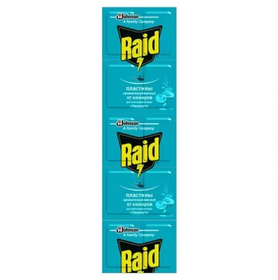 Купить рейд (raid) пластины от комаров эвкалипт, 10 шт в Семенове