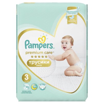 Купить pampers premium care (памперс) подгузники-трусы 3 миди 6-11кг, 70шт в Семенове