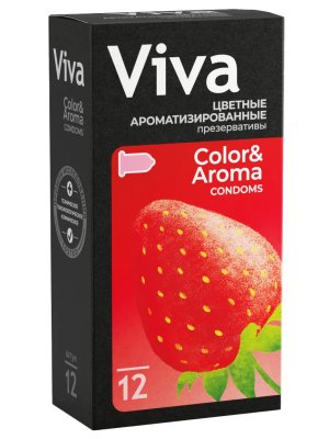 Купить viva (вива) презервативы ароматизированные цветные 12шт в Семенове