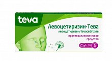 Купить левоцетиризин-тева, таблетки покрытые пленочной оболочкой 5 мг, 30 шт от аллергии в Семенове