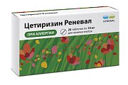 Купить цетиризин реневал, таблетки, покрытые пленочной оболочкой, 10 мг, 20шт от аллергии в Семенове