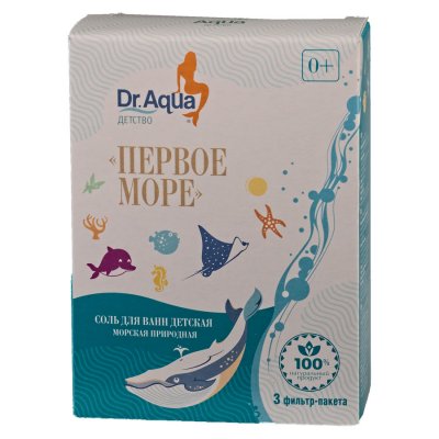 Купить доктор аква (dr.aqua) соль для ванн детская первое море, 450гр в Семенове