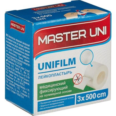 Купить пластырь master uni (мастер-юни) медицинский фиксирующий полимерная основа 3см х5м в Семенове