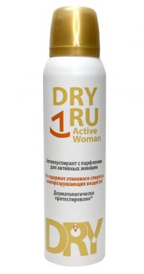 Купить драй ру (dry ru) active woman антиперспирант с парфюмом для активных женщин, аэрозоль 150мл в Семенове