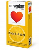 Купить masculan (маскулан) презервативы с колечками и пупырышками ribbed+dotted 10 шт в Семенове