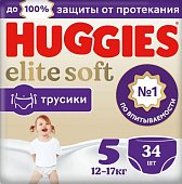 Купить huggies (хаггис) трусики elitesoft 5, 12-17кг 34 шт в Семенове