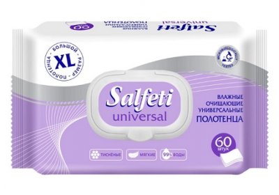 Купить salfeti (салфети) полотенца влажные очищающие универсальные, 60 шт в Семенове