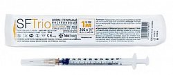 Шприц 1мл SFTrio инсулиновый трехдетальный стерильный с иглой 26G (0,45х12 мм), 1 шт