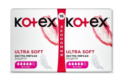 Купить kotex ultra soft (котекс) прокладки супер 16шт в Семенове