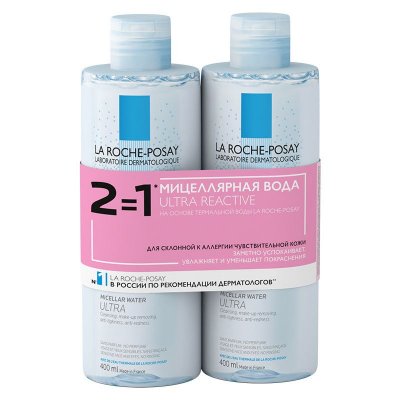 Купить la roche-posay ultra reactive (ля рош позе) набор: мицеллярная вода для чувствительной кожи лица 400мл, 2 шт в Семенове