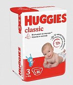 Купить huggies (хаггис) подгузники классик 3 4-9кг 16шт в Семенове