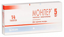 Купить монлер, таблетки жевательные 5мг, 14 шт в Семенове