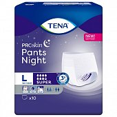 Купить tena proskin pants night super (тена) подгузники-трусы размер l, 10 шт в Семенове
