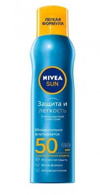 Купить nivea (нивея) sun спрей солнцезащитный защита и легкость сухой,  200мл spf50 в Семенове