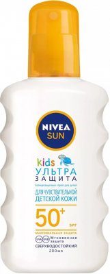 Купить nivea (нивея) sun кидс спрей солнцезащитный ультра защита, 200мл spf-50+ в Семенове