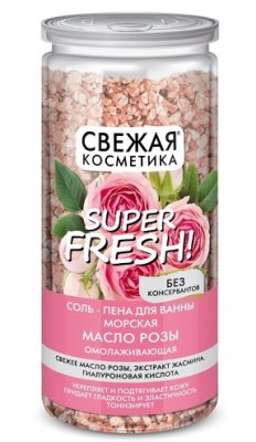 Купить фитокосметик свежая косметика соль-пена для ванны морская омолаживающая с маслом розы, 480г в Семенове