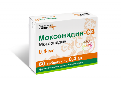Купить моксонидин-сз, таблетки, покрытые пленочной оболочкой 0,4мг, 60 шт в Семенове