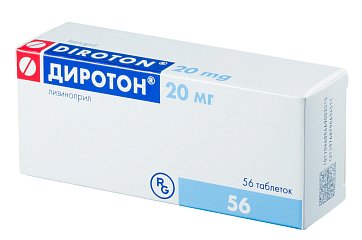 Диротон, таблетки 20мг, 56 шт