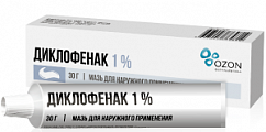 Купить диклофенак, мазь для наружного применения 1%, туба 30г в Семенове