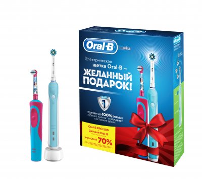 Купить oral-b (орал-би) набор: электрических зубных щеток, pro 500/d16513u+stages power frozen d12513k в Семенове