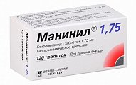 Купить манинил 1,75, таблетки 1,75мг, 120 шт в Семенове