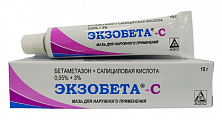 Купить экзобета-с, мазь для наружного применения 0,05%+3%, туба 15г в Семенове