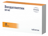 Купить вилдаглиптин, таблетки 50мг, 28шт в Семенове