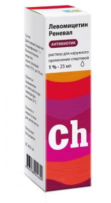 Купить левомицетин-реневал, раствор для наружного применения спиртовой 1%, флакон 25мл в Семенове