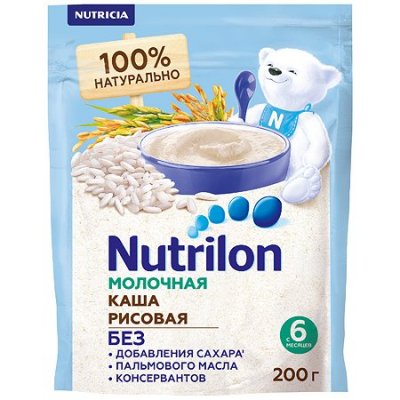 Купить nutrilon (нутрилон) каша молочная рисовая с 6 месяцев, 200г в Семенове