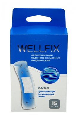 Купить пластырь веллфикс (wellfix) водонепроницаемый медицинский на полимерной основе aqua, 15 шт в Семенове