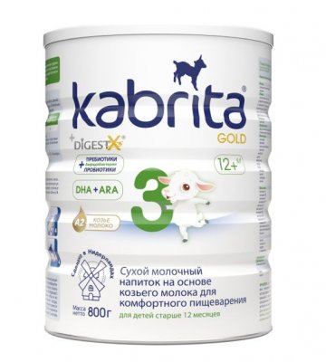 Купить kabrita gold 3 (кабрита) смесь на козьем молоке для детей старше 12 месяцев, 800г в Семенове