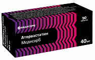 Купить аторвастатин медисорб, таблетки покрытые пленочной оболочкой 40 мг, 90 шт в Семенове
