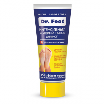 Купить dr foot (доктор фут) жидкий тальк для ног от потливости и неприятного запаха интенсивный, 75мл  в Семенове
