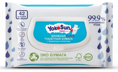 Купить йокосан (yokosun) влажная туалетная бумага детская, 42шт в Семенове