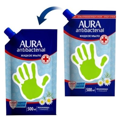 Купить aura (аура) мыло жидкое антибактериальное с ромашкой 500 мл в Семенове