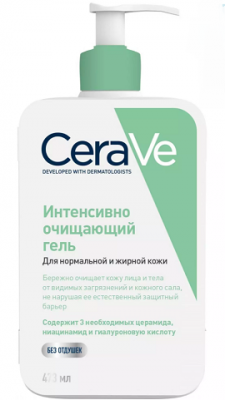Купить cerave (цераве) гель для кожи лица и тела очищающий для нормальной и жирной кожи, 473мл в Семенове