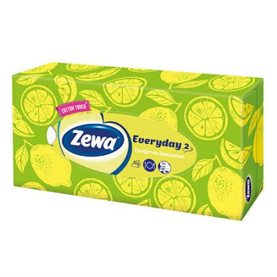 Купить платки носовые в коробке zewa (зева) everyday box 2-слойные, 100шт в Семенове